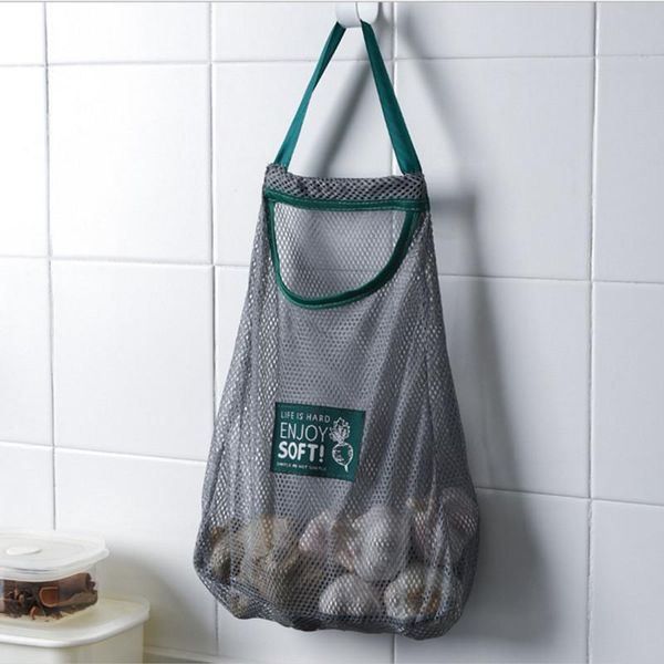

storage bags home portable organizer kitchen reusable grocery fruit vegetable bag washables cotton mesh handbag handle net tote
