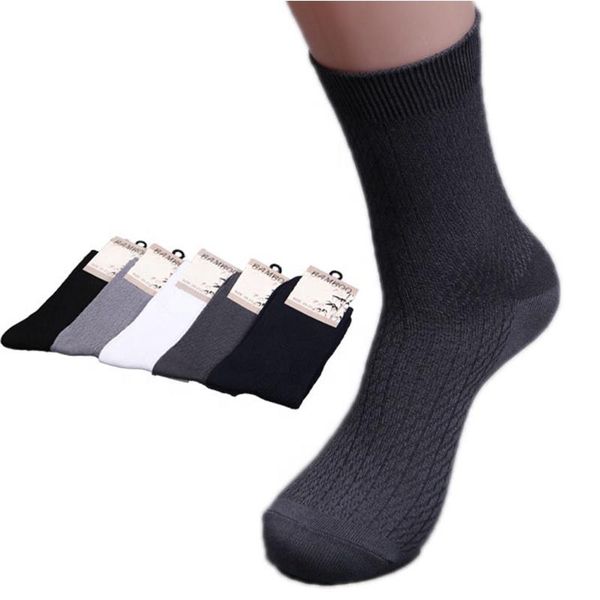 

men's socks spring autumn middle stockings comfortable business black solid color fresh men bamboo
