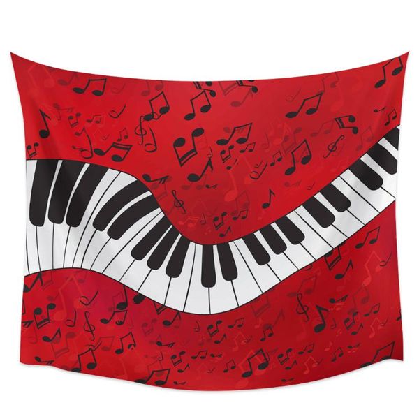 

tapestries piano music note red wall tapestry home decor bedroom hanging picnic mat yoga