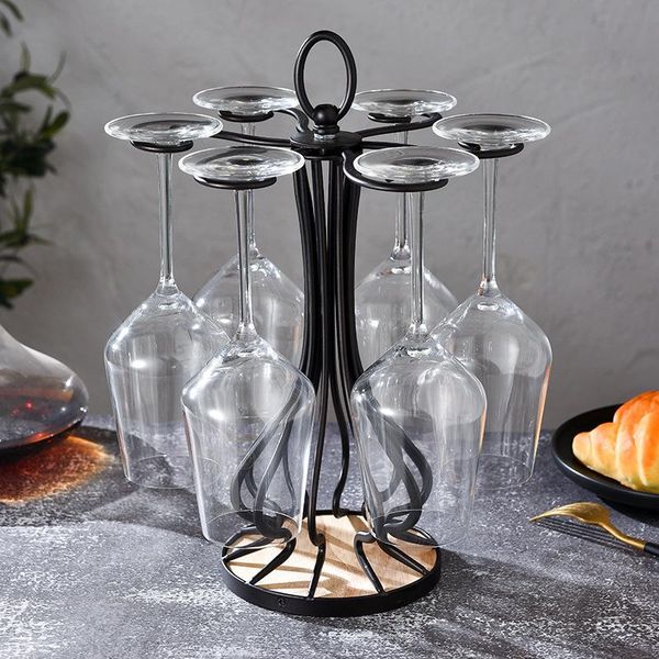 

tablewine racks red cup holder hanging upside down household bar high rack bottle