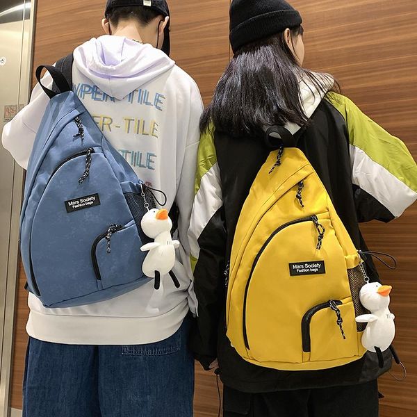 

backpack multi-function fashionable students korean schoolbag casual simplicity one shoulder chest package waterproof