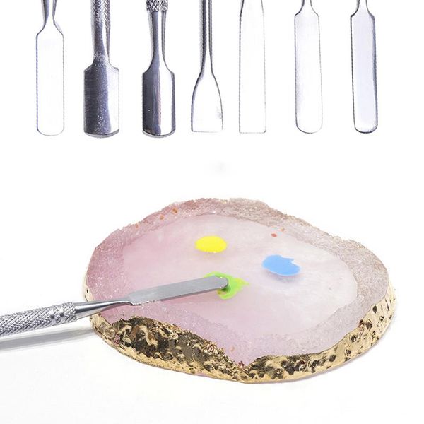 

nail art equipment 7pcs/set stainless steel cuticle remover double sided finger dead skin push pusher manicure care tool, Silver