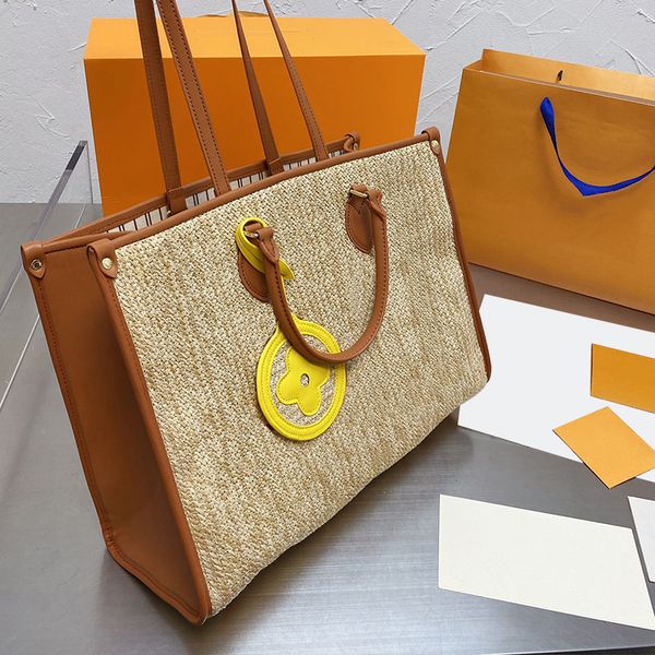 

women luxurys designers bags 2021tote large-capacity straw woven bag, shoulder bag, trendy european and american newdesigner handbags