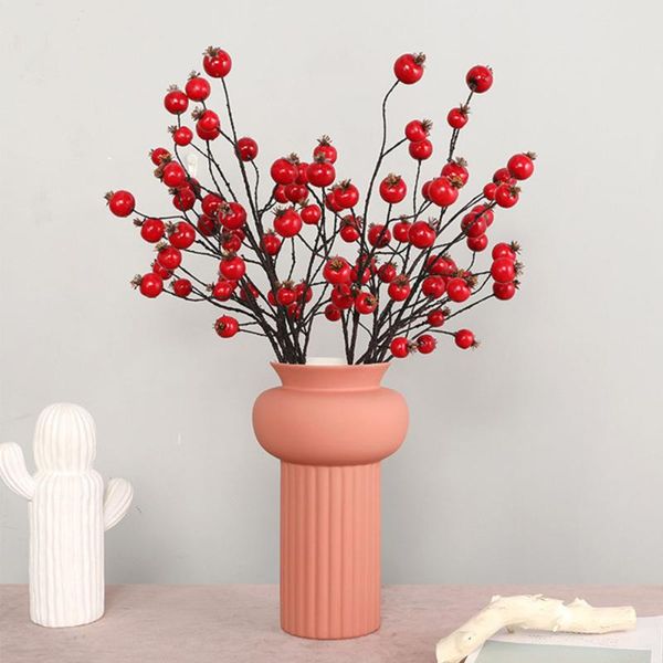 

decorative flowers & wreaths artificial potted plant fake rose berry bunch faux simulation flower bonsai 43cm home wedding office plastic pl