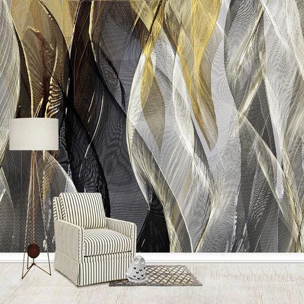 

wallpapers custom any size mural wallpaper modern 3d stripe abstract art living room tv sofa background wall painting papel de parede sala