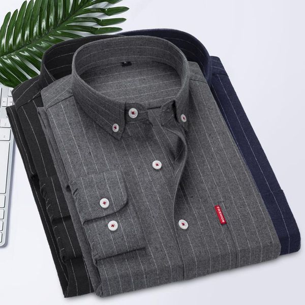 

men's dress shirts business striped long-sleeved shirt classic design casual office social formal wear tie overalls quality dad, White;black