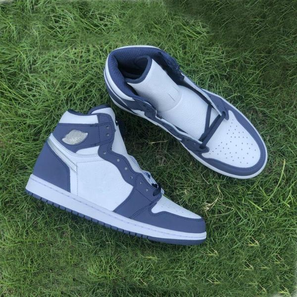 

2021 released 1 high og co.jp midnight navy metallic silver white men basketball shoes sports sneakers size 36-45339i