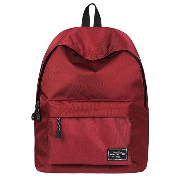 

backpack solid brand large capacity travel bags waterproof school bag for teenage girls 2021 wine red