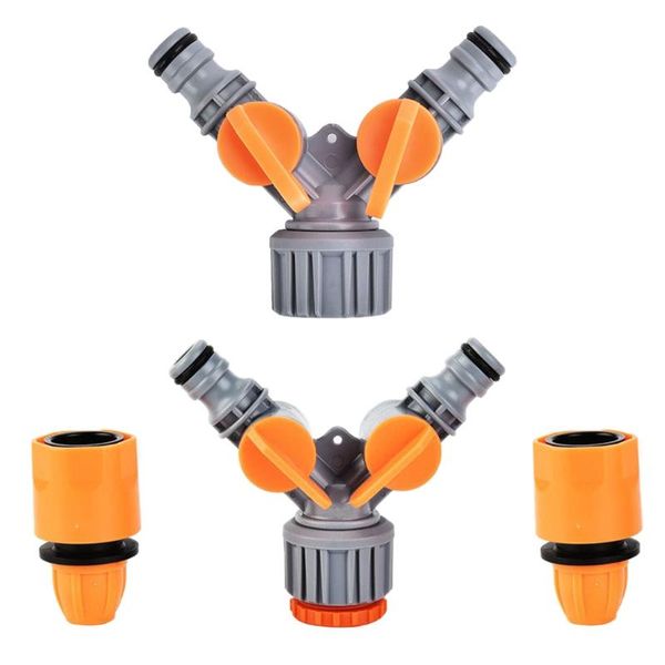 

watering equipments 3 way tap connector water splitter female 1/2" 3/4" garden hose y adjustable switch tools 11ua