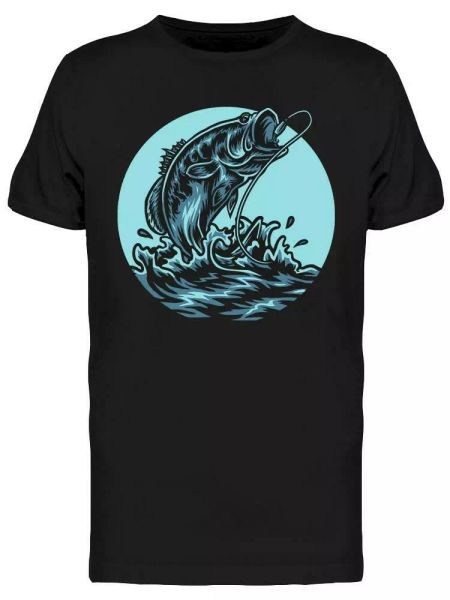 

bass fishing design tee men's -image by shutterstock, White;black