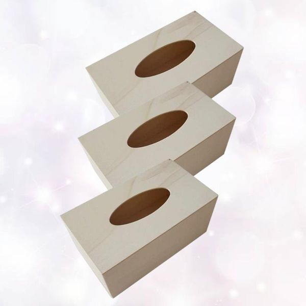 

tissue boxes & napkins 2pcs diy wooden napkin box plain color holders for home shop