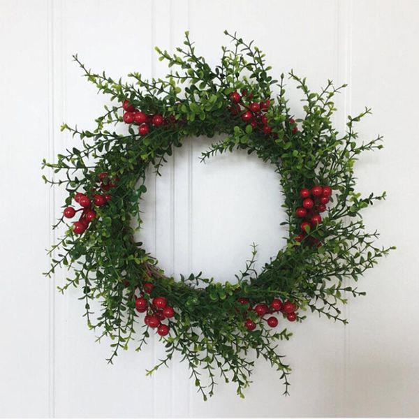 

decorative flowers & wreaths christmas flower wreath door decor artificial foam berry with natural pine cone pendant wall fake garland