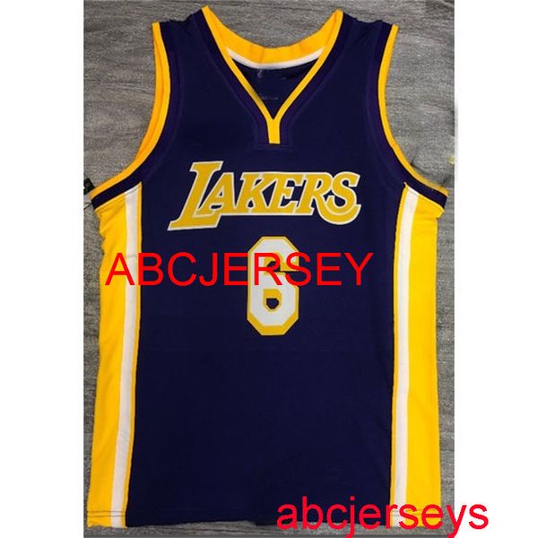 

men's 6# james 2020 purple v-neck basketball jersey s,m,l,xl, vest, Black