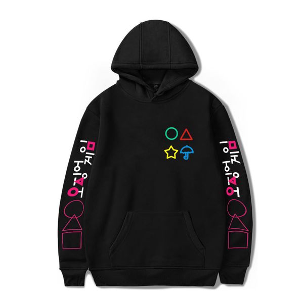 

new fashion squid game hoodie men women streetwear hip hop pullovers harajuku sweatshirt autumn boys girls black outwear