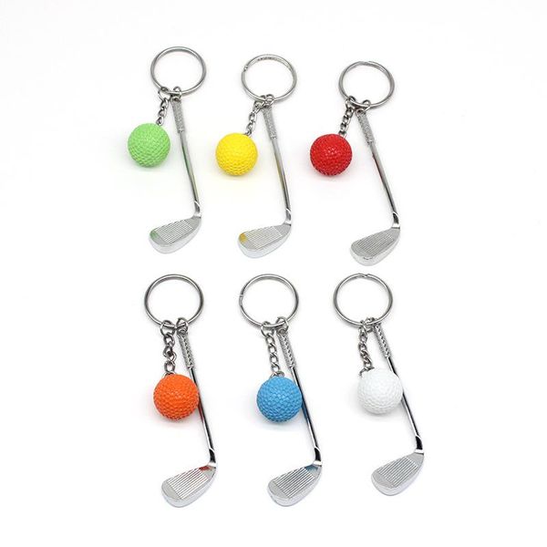 

keychains mini golf racket ball keychain fashion creative metal pendant keyring for men and women sports clubs jewelry christmas gifts, Silver