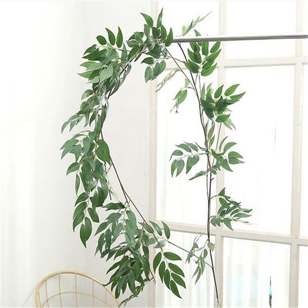 

170cm home decoration artificial flower willow branches rattan fake green leaves wedding wall-mounted decorative flowers & wreaths