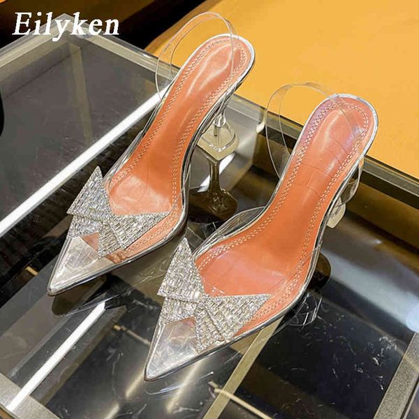 

eilyken size 34-45 summer butterfly-knot women pumps fashion strange style tranaparent female heel shoes wedding sandals shoes c0410, Black