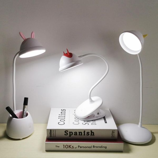 

table lamps flexible lamp cartoon desgin usb rechargeable desk with eye-protection lights touch switch on/off 3 dimmer light