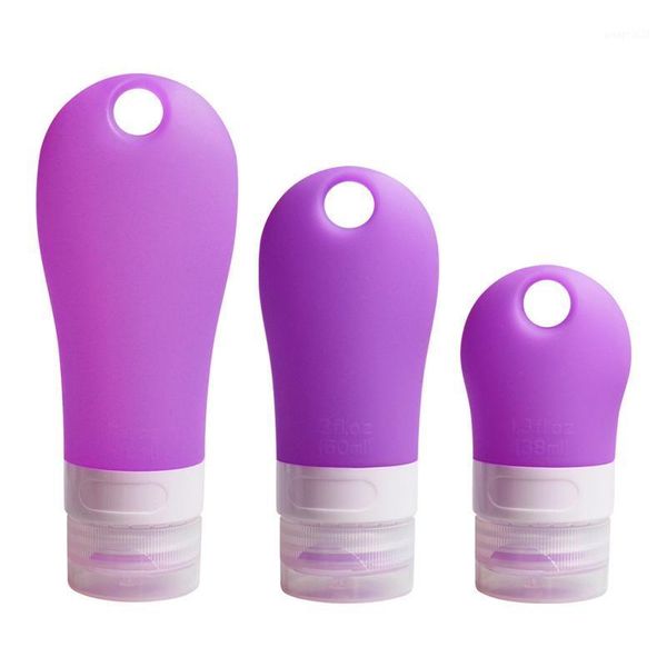 

storage bottles & jars 3pcs/set travel silicone candy color squeeze shampoo shower empty lotion sub-bottling tk-ing