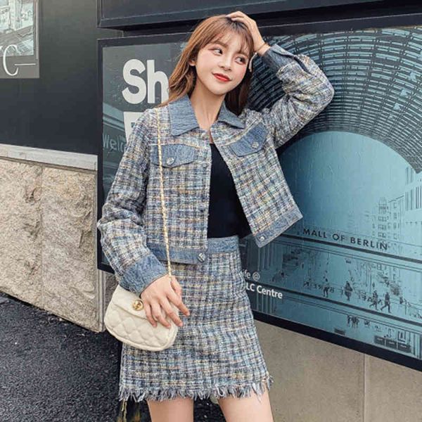 

arrival autumn korea fashion women's tassel mini woman's two ensemble parts and skirt s124, Black