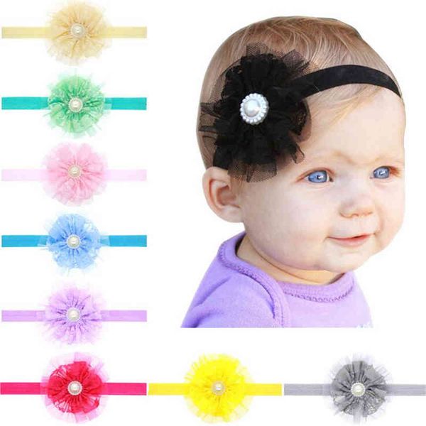 

hair accessories baby headbands flowers girls hairbands lace infant big flower pearl princess headband hair accessories toddler kids head ba, Slivery;white