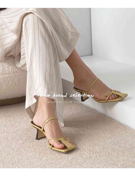 

sandals withered summer-party sandals of vintage-fashion english women's high-heeled shoes woman mules qujk, Black