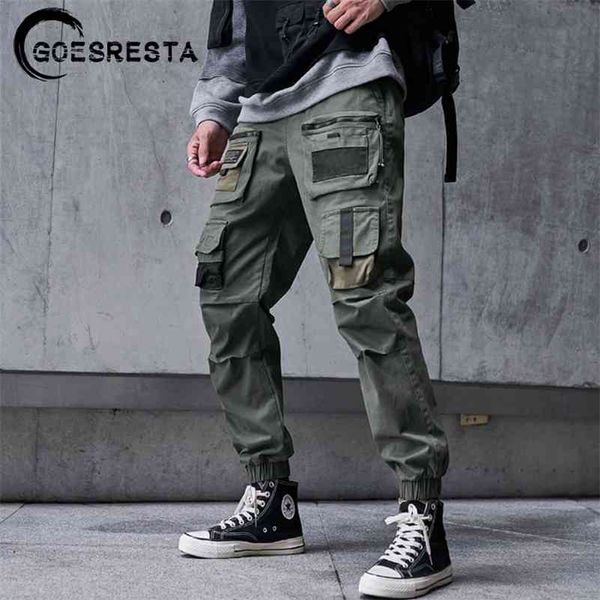 Kargo Pantolon Erkekler Siyah Hip Hop Streetwear Moda Pamuk Joggers Sweatpants Casual Harem Pantolon Yaz Harajuku Giyim 210714