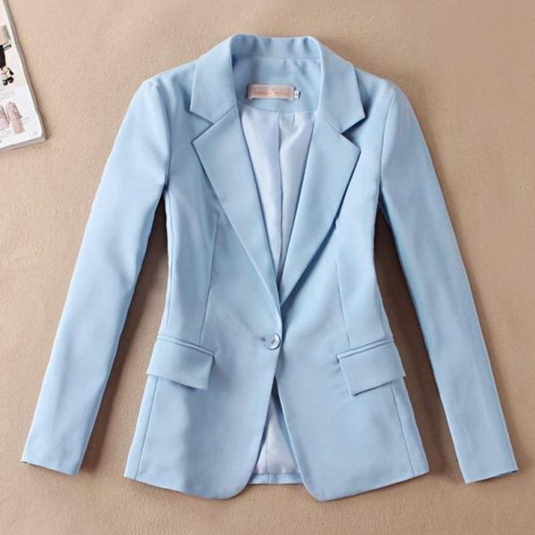 

women's suits & blazers peonfly 2021 spring blazer suit jacket coat casual solid color single button office lady femme, White;black
