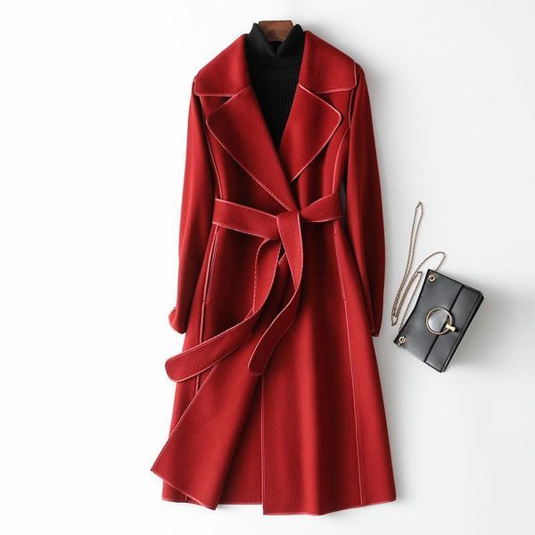 

women's wool & blends xiaoxiangfengmaode coat autumn and winter versatile double faced woolen 2021, Black