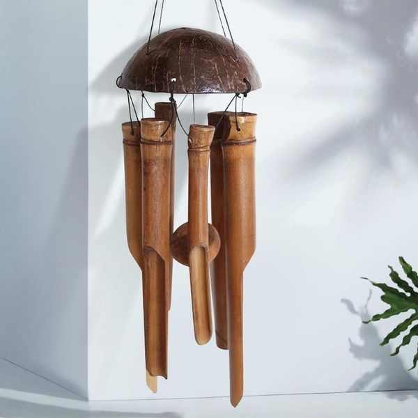 

decorative objects & figurines natural coconut shell bamboo wind chimes bell garden home decoration ornament