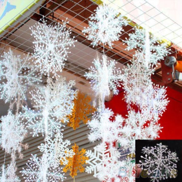 

christmas decorations 30pcs classic white snowflake ornaments holiday party home decor1