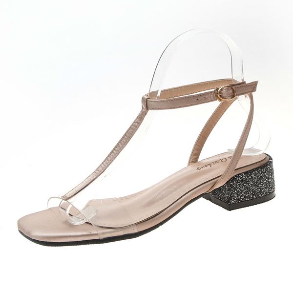 

sandals 2021 fashionable pumps transparent you t-buckle buckle high-heeled woman shoes sexytyjh78 5v4q, Black