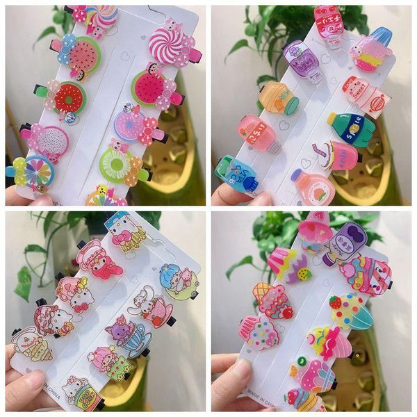 

hair accessories colorful pvc soft glue rainbow lollipop cute children's hairpin one word clip does not hurt silicone girl, Slivery;white