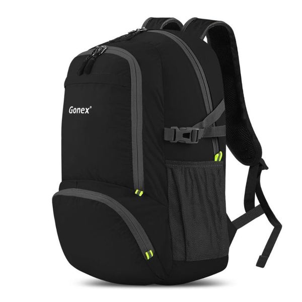 

outdoor bags gonex 30l ultralight backpack foldable daypack city bag for school travel hiking sport black 210d nylon 2021 men women