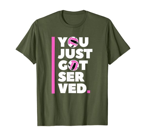 

volleyball you just got served girls t-shirt, White;black