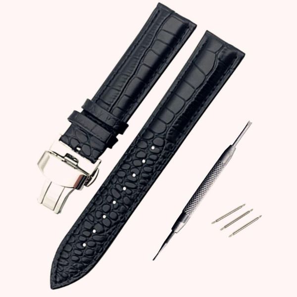 

watch bands lizard pattern genuine leather 14 16 18 20 mm butterfly folding buckle watches straps black brown band bracelet belt watchband