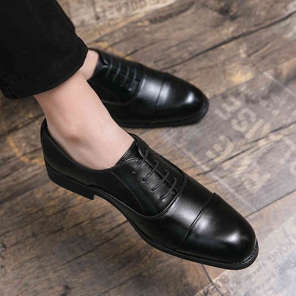 

dress shoes men's spring and autumn all-match lace-up business formal leather fashion flats casual oxfords 0jp3, Black