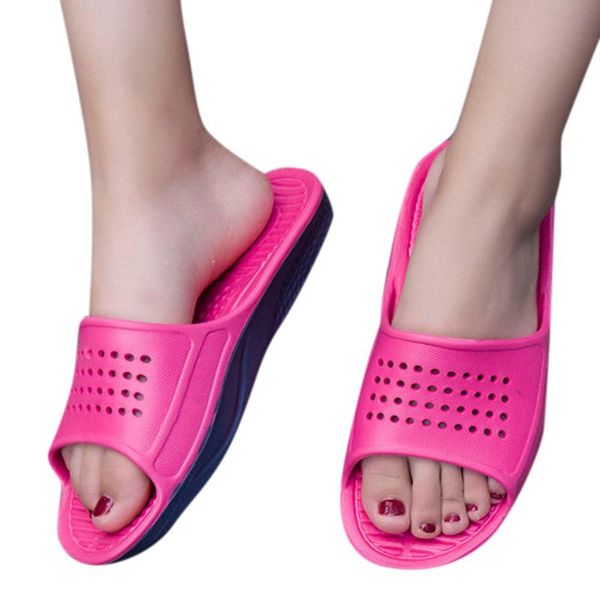 

slippers woman household fashion massage flip flops summer women non-slip bathroom beach slides, Black