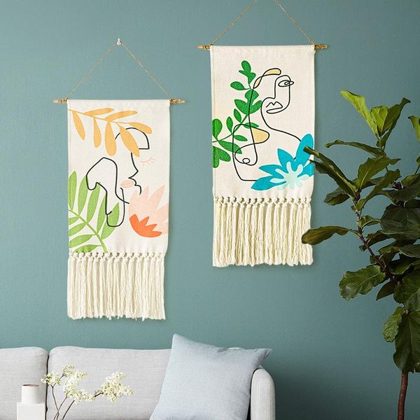 

tapestries abstract tapestry knitting indie wall hanging decor aesthetic room decoration living tapisserie home ek50wt