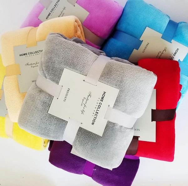 

blankets super soft coral fleece solid color flannel sofa throw blanket for office nap air-conditioning home bedspread