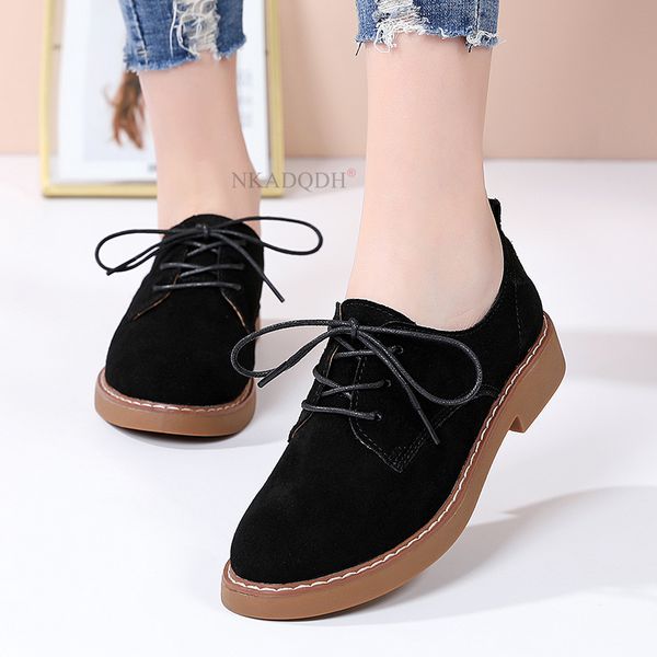 

dress shoes wdhkun women's genuine leather oxford mother girls lace up fashion casual women sneakers flats moccasins 4yfz, Black