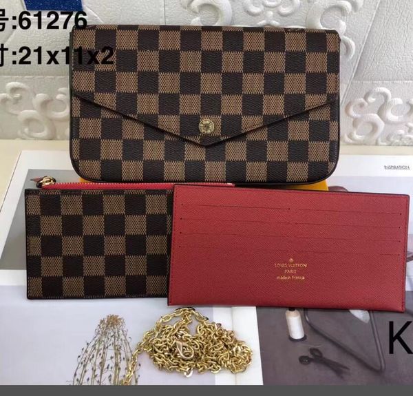 

988 gglvlouisvittonyslvutton famous designer three in one package crossbody shoulder women purse handbags mess, Red;black