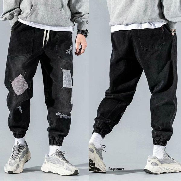 

arrival men harem pants fashion trendy spring summer baggy jeans plus size trousers hombres streetwear men's, Blue