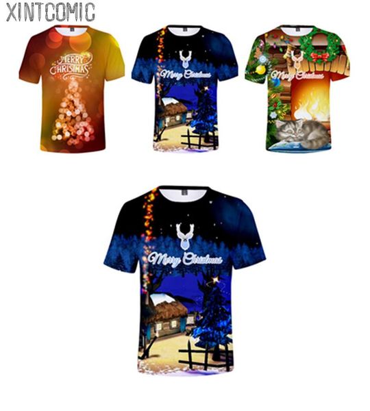 

men's t-shirts merry christmas t-shirt men women 3d print fashion hip hop harajuku streetwear casual summer tshirts, White;black