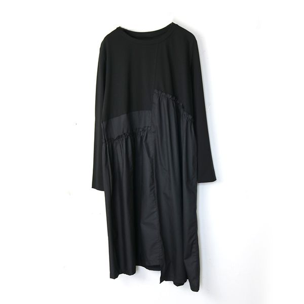 

Dressed in contrasting long sleeve, ragged dress a478, Black;gray