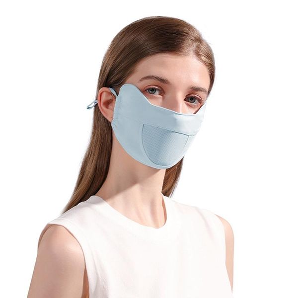 

cycling caps & masks fashion face mask ice silk breathable anti-dust anti-fog sunscreen full covers with ears bandana decoration, Black