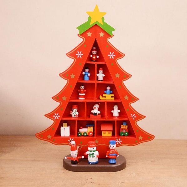 

christmas decorations wooden mall ornament diy scene layout tree deskdisplay gifts