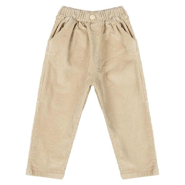 

trousers baby boys corduroy pants costumes stylish pure color pockets button deco elastic waistband long for casual wear, Blue
