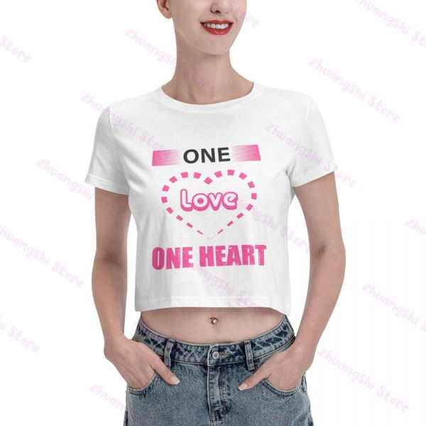 

women's t-shirt fashion one love heart nine-cent, White