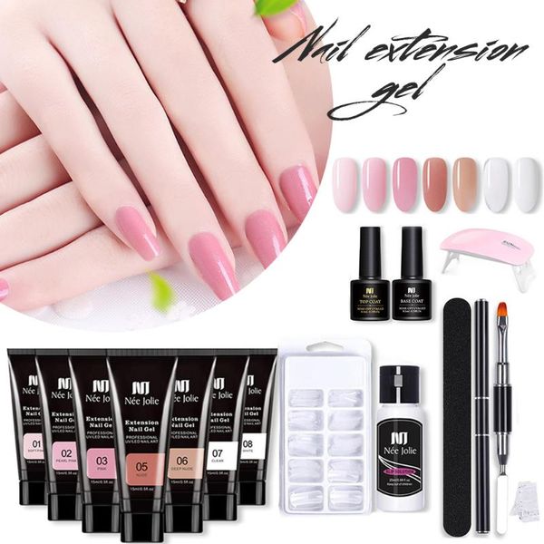 

nail art kits gel uv/led dryer lamp enhancement kit builder for home diy salon nails poly extension